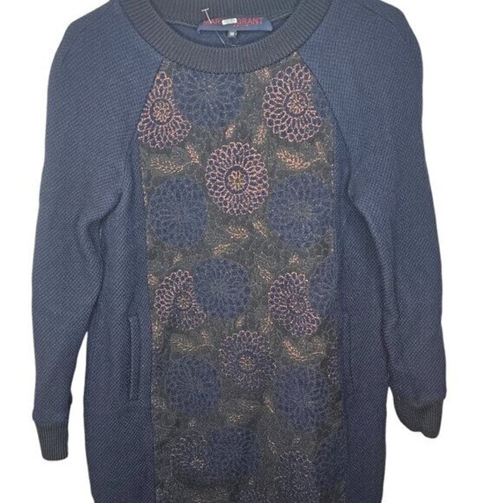 Martin Grant Brocade Sweater Dress long sleeve Navy size 38 $874 - Picture 4 of 8